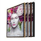 Quadro Decorativo Beautiful Flower Queen Com Moldura Dourada