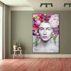Quadro Decorativo Beautiful Flower Queen Com Moldura Marrom E