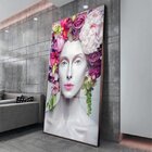 Quadro Decorativo Beautiful Flower Queen Com Moldura Marrom E