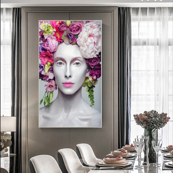Quadro Decorativo Beautiful Flower Queen Com Moldura Prata 18