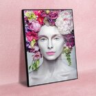 Quadro Decorativo Beautiful Flower Queen Com Moldura Preta E