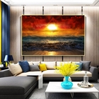 Quadro Decorativo Beautiful Sunset Com Moldura Dourada 180x135