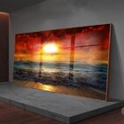Quadro Decorativo Beautiful Sunset Com Moldura Marrom E Vidro