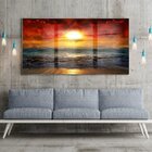 Quadro Decorativo Beautiful Sunset Com Moldura Prata E Vidro
