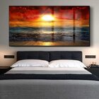 Quadro Decorativo Beautiful Sunset Com Moldura Preta E Vidro