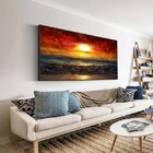 Quadro Decorativo Beautiful Sunset Com Moldura Preto 90x60