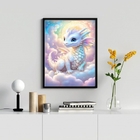 Quadro Decorativo Bebê Dragão 33x24cm Moldura:madeira Preta