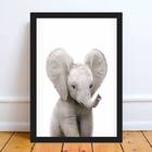 Quadro Decorativo Bebê Elefantinho 24x18cm Moldura:madeira Br