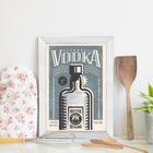 Quadro Decorativo Bebida Vintage Vodka 22x32 Moldura Branca