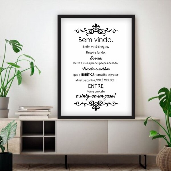 Quadro Decorativo Bem Vindo Sinta-se Em Casa Estética - 30x40