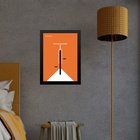 Quadro Decorativo Bicicleta Bauhaus Laranja 45x34cm - Com Vid