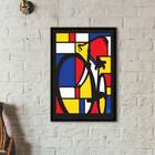 Quadro Decorativo Bicicleta Mondrian 24x18cm - Com Vidro Mold