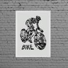 Quadro Decorativo Bike Art 33x24cm Moldura:madeira Preta
