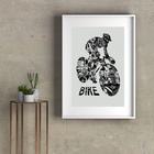 Quadro Decorativo Bike Art - 60x48cm Moldura:madeira Preta