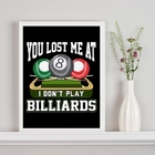 Quadro Decorativo Bilhar Sinuca 33x24cm Moldura:madeira Branca