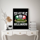 Quadro Decorativo Bilhar Sinuca 45x34cm Moldura:madeira Preta