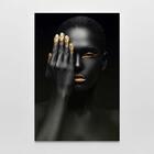 Quadro Decorativo Black Face With Gold Iii 1 Tela
