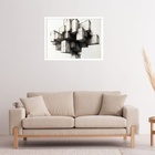 Quadro Decorativo Blocos Geométrico Abstrato  - 50x70cm Moldu