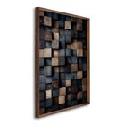 Quadro Decorativo Blocos Tons Terrosos Modelo Contemporâneo C