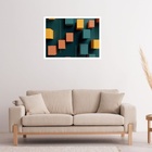 Quadro Decorativo Blocos Verde Amarelo Geométrico  - 50x70cm