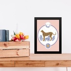 Quadro Decorativo Boho Leopardo - Sol E Lua 45x34cm - Com Vid