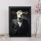 Quadro Decorativo Boi Elegante 45x34cm - Com Vidro Moldura Br