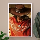 Quadro Decorativo Boiadeiro Umbanda 33x24cm - Com Vidro Moldu