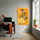 Quadro Decorativo Boiadeiro Umbanda  - 70x50cm Moldura Branca