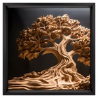 Quadro Decorativo Bonsai Colorido com Vidro 70x70x2,8cm Tropical