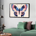 Quadro Decorativo Borboleta Azul Rose  - 50x70cm Moldura Preta