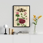 Quadro Decorativo Borboleta E Flor Vintage 45x34cm Moldura:ma