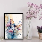 Quadro Decorativo Borboleta Floral Aquarela 24x18cm - Com Vid