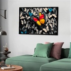 Quadro Decorativo Borboleta Fundo Borboletas  - 50x70cm Moldu