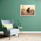 Quadro Decorativo Borboleta Jardim  - 50x70cm Moldura Preta