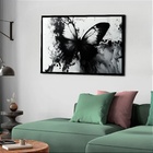 Quadro Decorativo Borboleta Monocromática  - 50x70cm Moldura