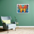 Quadro Decorativo Borboleta Mosaico  - 50x70cm Moldura Preta