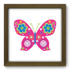 Quadro Decorativo - Borboleta Pink - 22cm X 22cm - 032qdim
