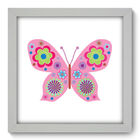 Quadro Decorativo - Borboleta Rosa - 22cm X 22cm - 033qdib