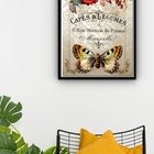 Quadro Decorativo Borboleta Vintage Café  - 70x50cm Moldura B