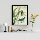 Quadro Decorativo Borboletas- Botânica 24x18cm Moldura:madeir