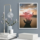 Quadro Decorativo Borboletas Mágicas Rosa 45x34cm - Com Vidro