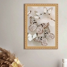 Quadro Decorativo Borboletas Soft 33x24cm Moldura Preta