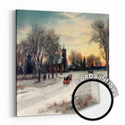 Quadro Decorativo Borda Infinita Paisagem Nevada Sala 60x60