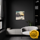 Quadro Decorativo Borda Infinita Paisagem Nevada Sala 60x60