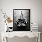 Quadro Decorativo Boxe- Luvas 24x18cm - Com Vidro Moldura:mad