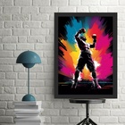 Quadro Decorativo Boxe - Campeão 45x34cm - Com Vidro Moldura