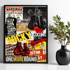 Quadro Decorativo Boxe Colagem 33x24cm Moldura Preta