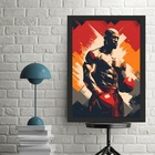 Quadro Decorativo Boxe - Lutador 33x24cm - Com Vidro Moldura
