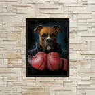 Quadro Decorativo Boxer Box 33x24cm - Com Vidro Moldura:madei