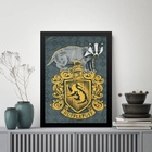 Quadro Decorativo Brasão Hufflepuff 45x34cm - Com Vidro Moldu